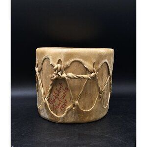 Red Shirt Reyna Drum Native American Handmade Taos Pueblo 1984